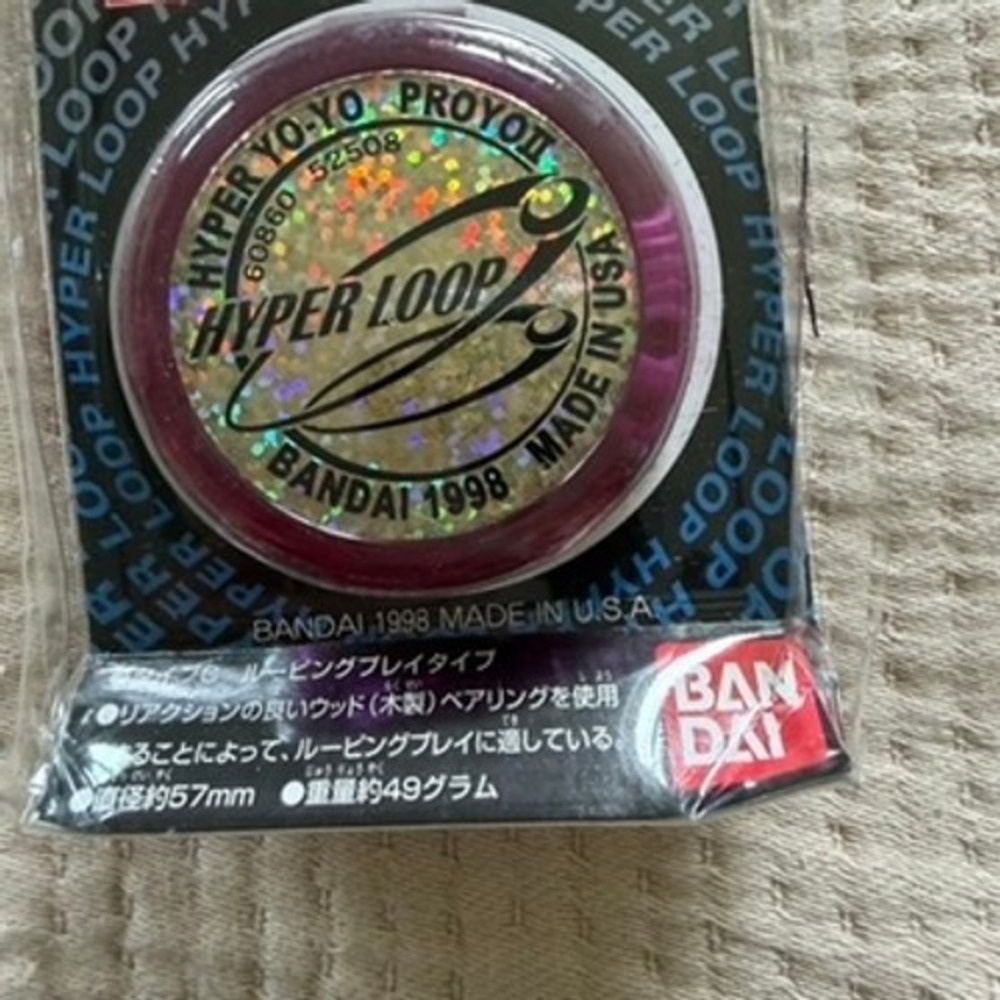 1998 Bandai Hyper Yo-Yo ProYo II Hyper Loop Purple Holographic Sealed Japan - Picture 2 of 5
